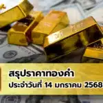 สรุปราคาทองคำ ประจำวันที่ 14 มกราคม 2568