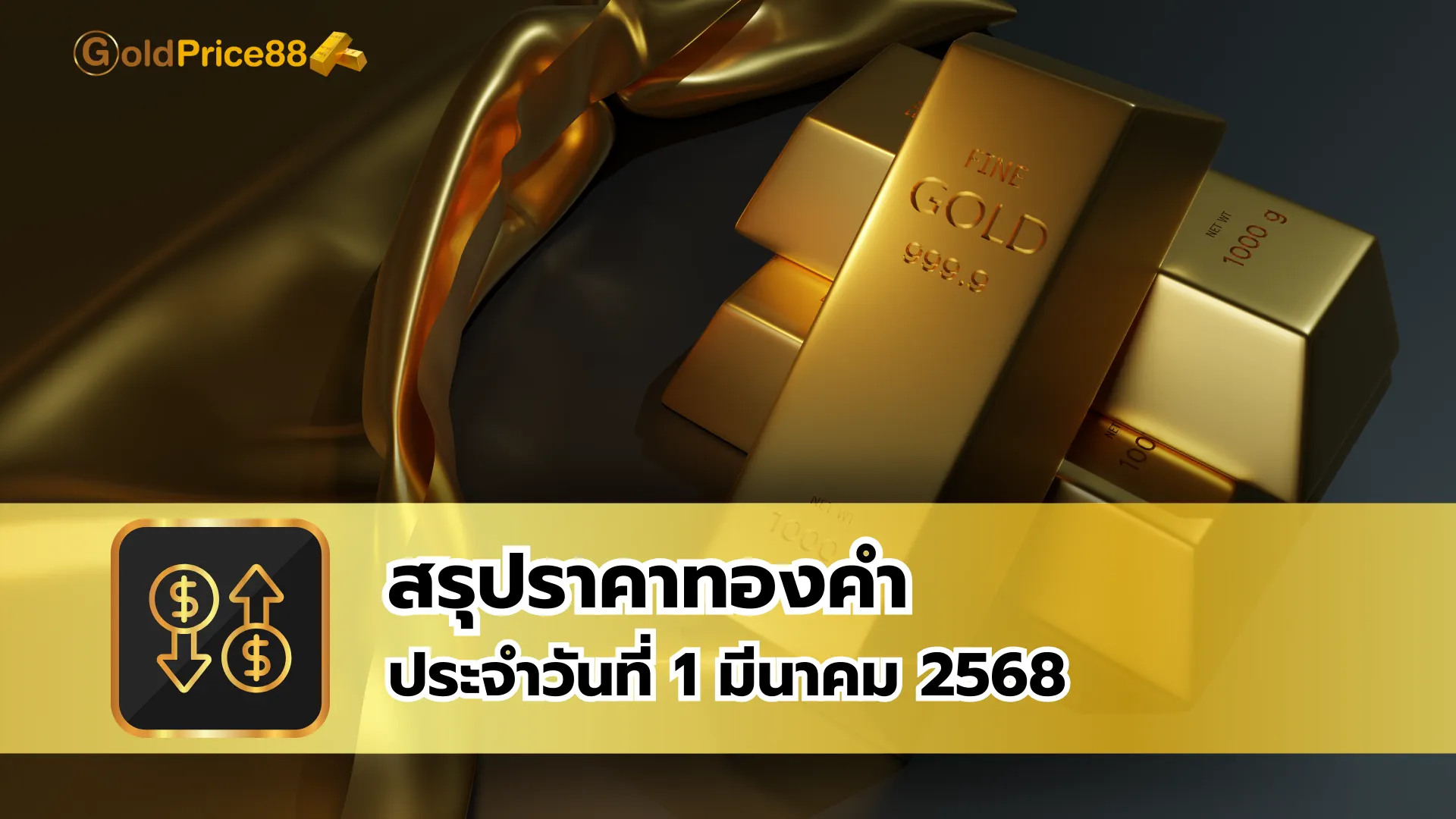 สรุปราคาทองคำ ประจำวันที่ 1 มีนาคม 2568
